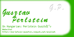 gusztav perlstein business card